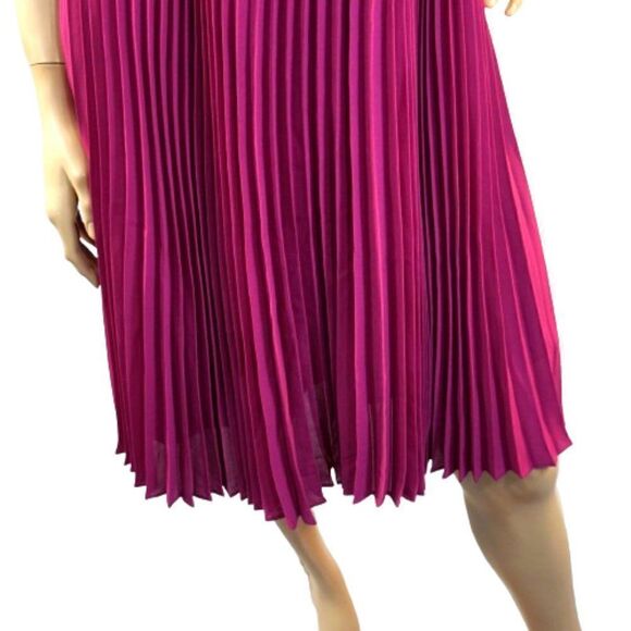 nanette Nanette Lepore High Neck Accordion Pleated Dress Sz 6 Bali Orchard NWT - Picture 7 of 13